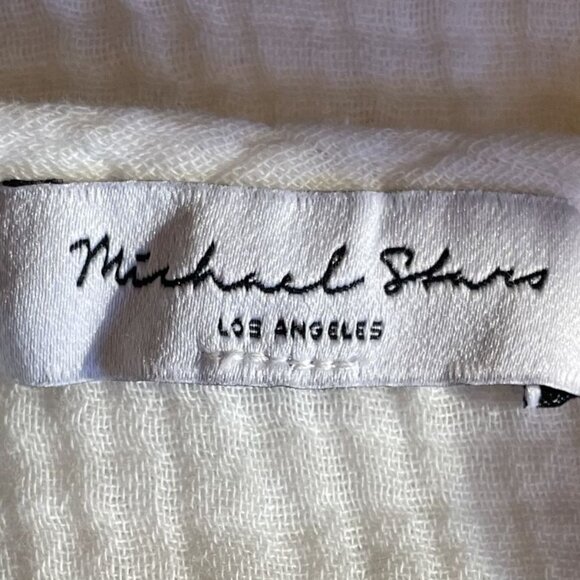 Michael Stars Womens White 100% Cotton V-Neck Sleeveless Summer Dress Size M - Picture 5 of 8